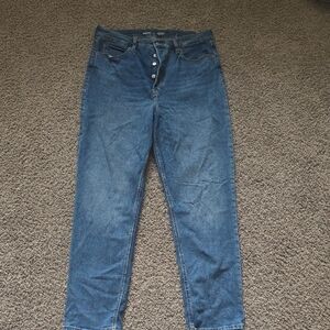 Old Navy High-Rise Button-Fly Jeans in Blue Wash